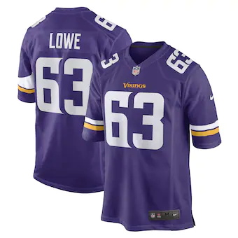 mens nike vederian lowe purple minnesota vikings game playe